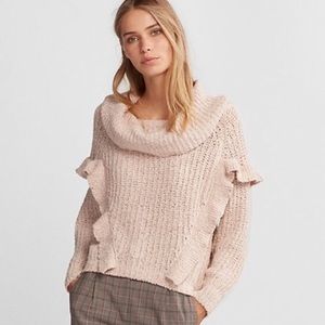 NWT. EXPRESS OVERSIZED RUFFLE COWL NECK SWEATER